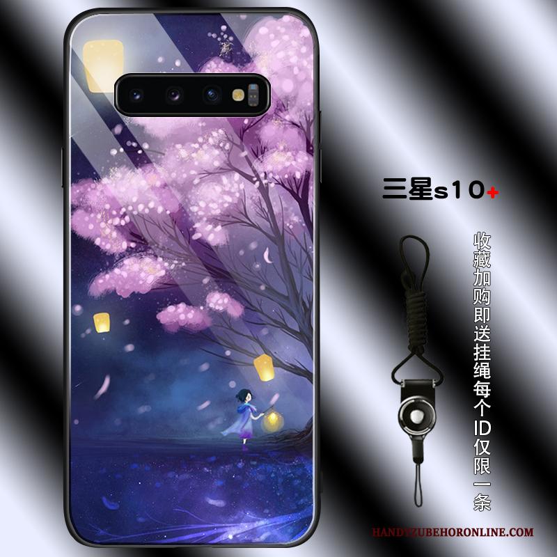 Samsung Galaxy S10+ Kers Hoesje Telefoon Purper Eenvoudige Anti-fall Trendy Merk Siliconen