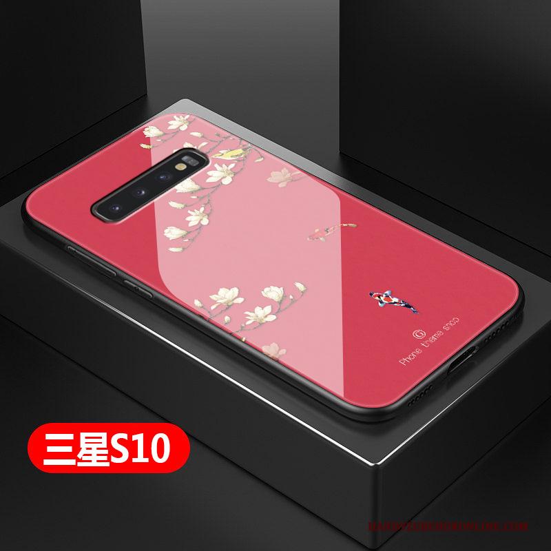 Samsung Galaxy S10 Kunst Anti-fall Glas Hoesje Telefoon Zacht All Inclusive Hard