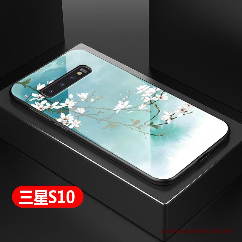 Samsung Galaxy S10 Kunst Anti-fall Glas Hoesje Telefoon Zacht All Inclusive Hard