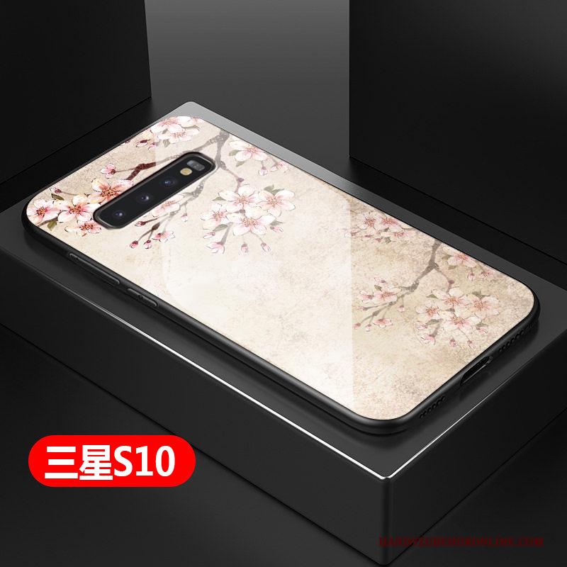 Samsung Galaxy S10 Kunst Anti-fall Glas Hoesje Telefoon Zacht All Inclusive Hard