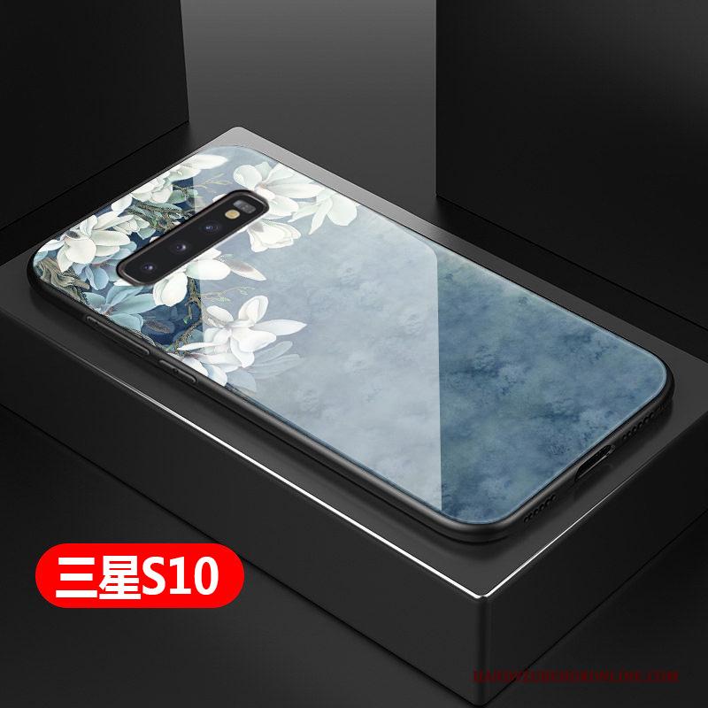 Samsung Galaxy S10 Kunst Anti-fall Glas Hoesje Telefoon Zacht All Inclusive Hard