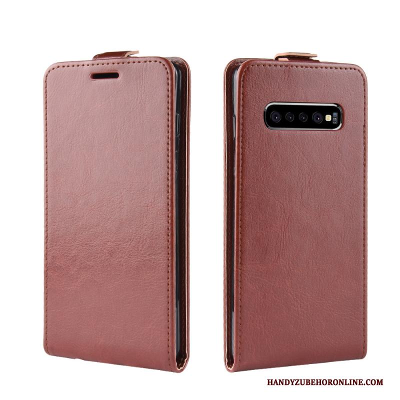 Samsung Galaxy S10+ Leren Etui Hoesje Telefoon Ster Folio Bescherming Patroon Wit