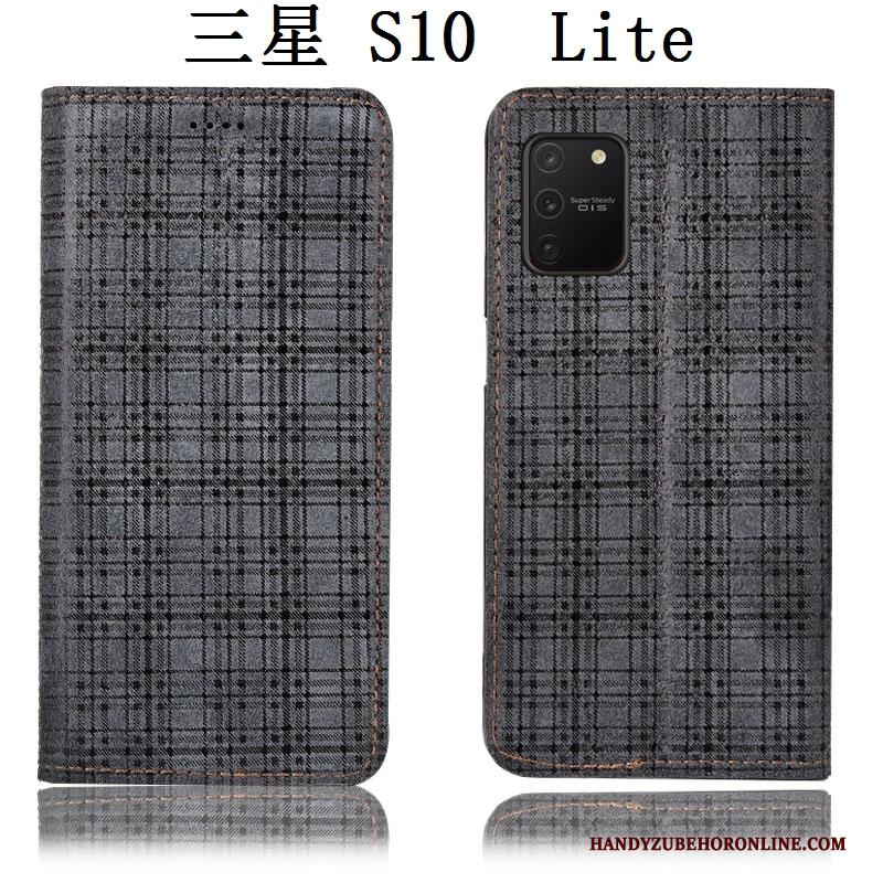 Samsung Galaxy S10 Lite Fluweel Hoesje Telefoon Ster Wijnrood All Inclusive Bescherming Folio