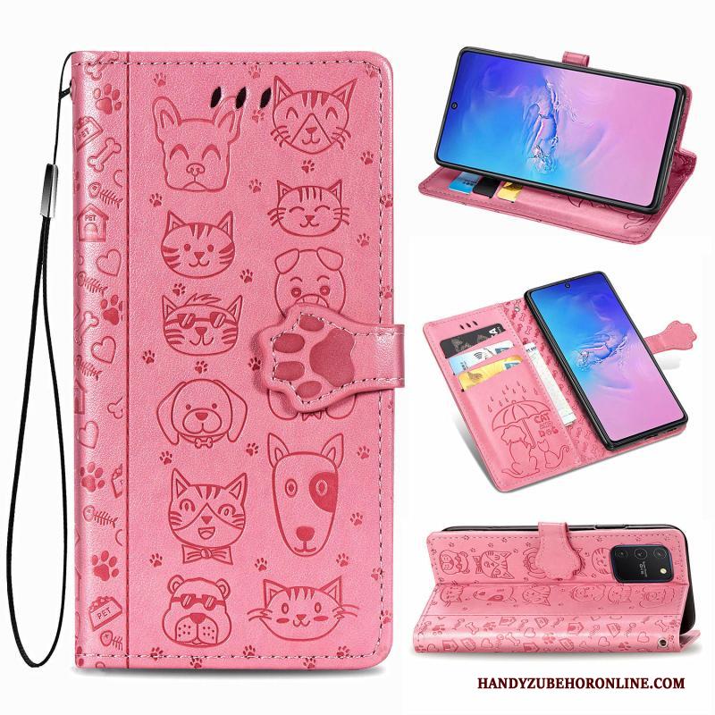 Samsung Galaxy S10 Lite Hoesje Leren Etui Ster Anti-fall Patroon Clamshell Mooie Groen