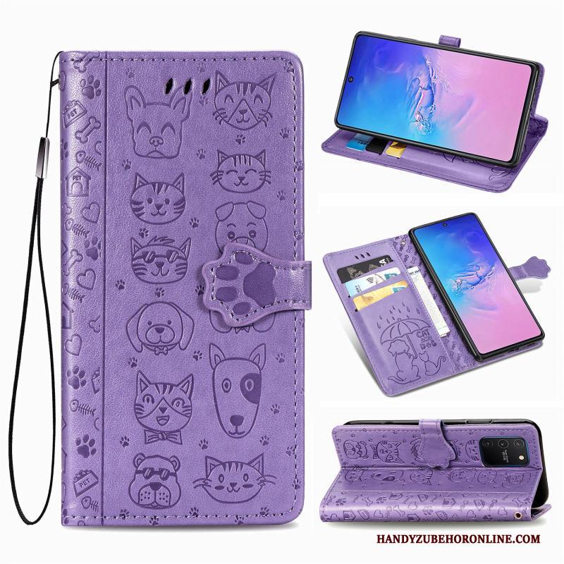 Samsung Galaxy S10 Lite Hoesje Leren Etui Ster Anti-fall Patroon Clamshell Mooie Groen