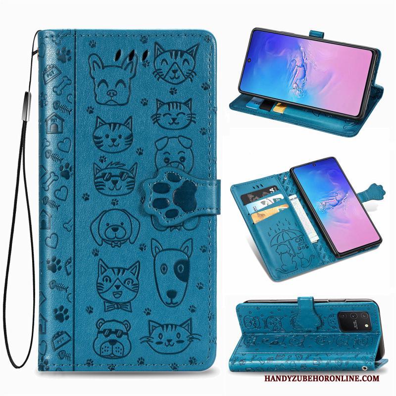 Samsung Galaxy S10 Lite Hoesje Leren Etui Ster Anti-fall Patroon Clamshell Mooie Groen