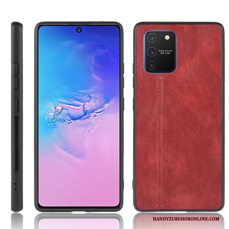 Samsung Galaxy S10 Lite Koe Hoesje Telefoon Rood Patroon Hard Bescherming Ster