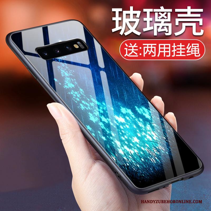 Samsung Galaxy S10 Mode Persoonlijk Blauw Bescherming Hoesje Anti-fall Gekleurde