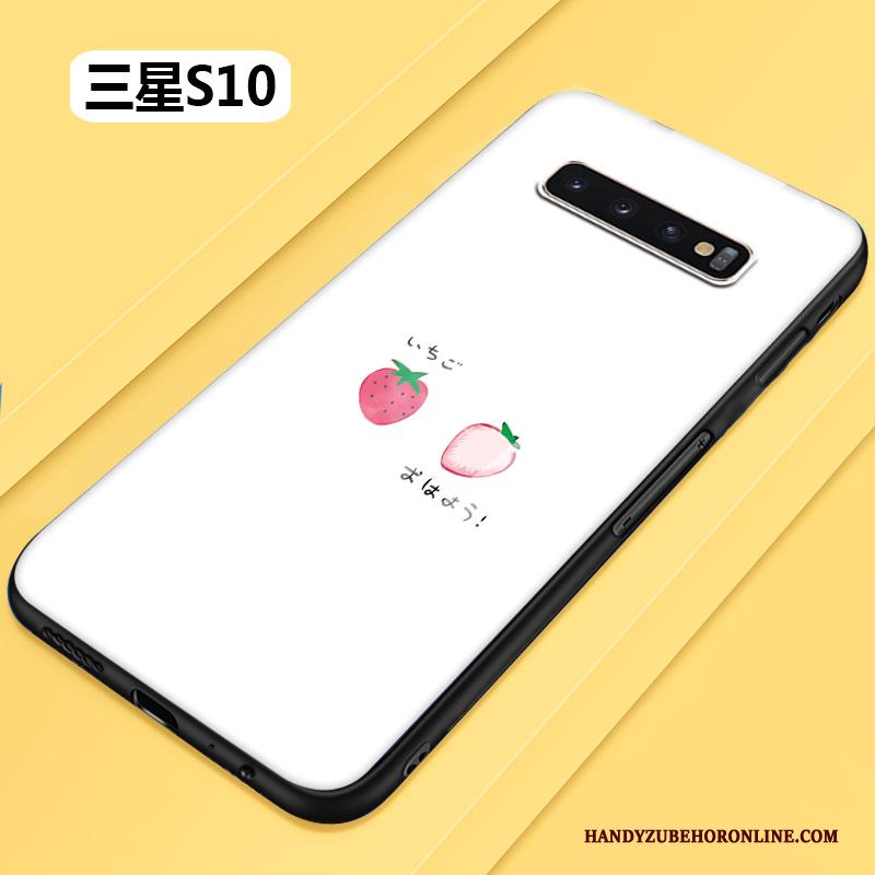 Samsung Galaxy S10 Mooie Hoesje Kunst Mini Anti-fall Siliconen Geel