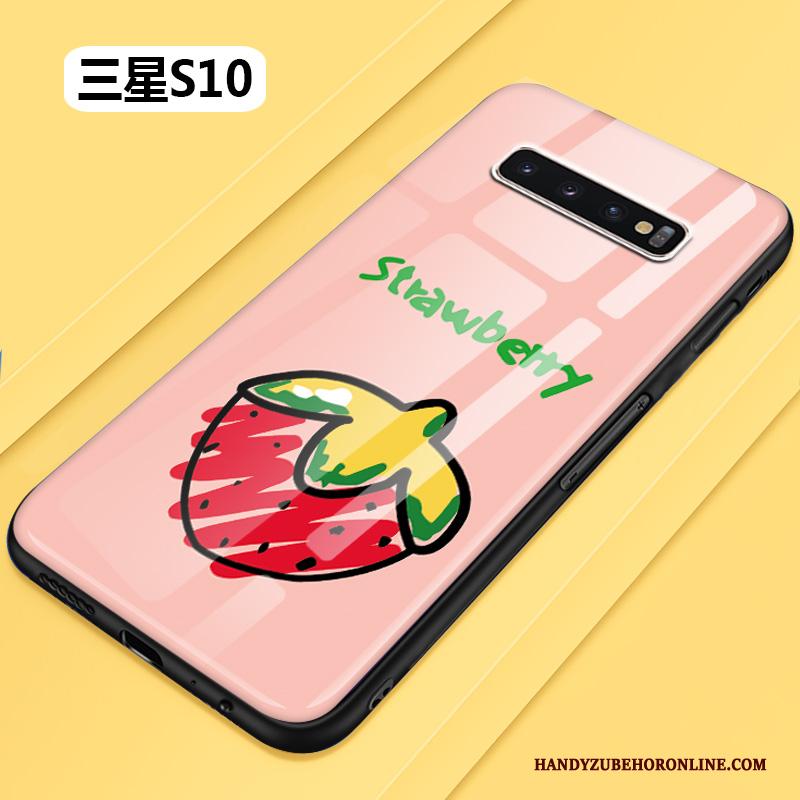 Samsung Galaxy S10 Mooie Hoesje Kunst Mini Anti-fall Siliconen Geel