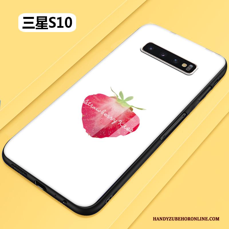 Samsung Galaxy S10 Mooie Hoesje Kunst Mini Anti-fall Siliconen Geel