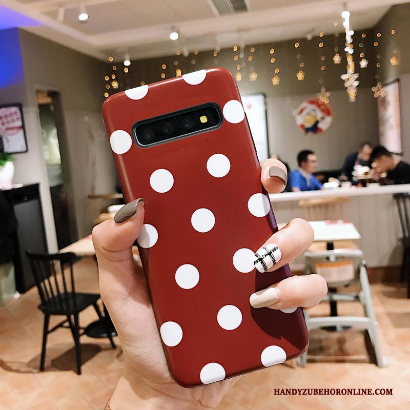 Samsung Galaxy S10 Net Red Groen Dun Trend Siliconen Hoes Hoesje Telefoon