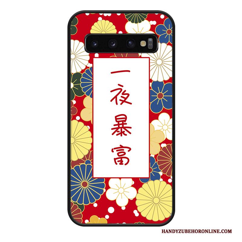 Samsung Galaxy S10+ Rood All Inclusive Bescherming Ster Eenvoudige Siliconen Hoesje Telefoon