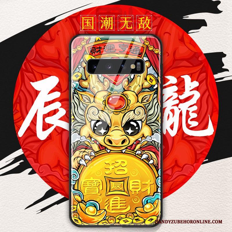 Samsung Galaxy S10 Rood Chinese Stijl Zacht Hoes Hoesje Telefoon Nieuw Glas