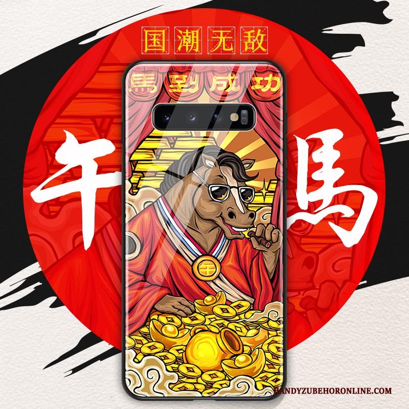 Samsung Galaxy S10 Rood Chinese Stijl Zacht Hoes Hoesje Telefoon Nieuw Glas