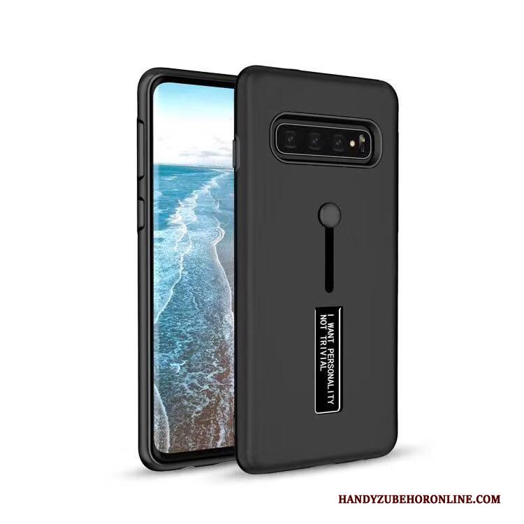 Samsung Galaxy S10 Rood Hoes Hoesje Telefoon Ondersteuning Ring Ster Bescherming