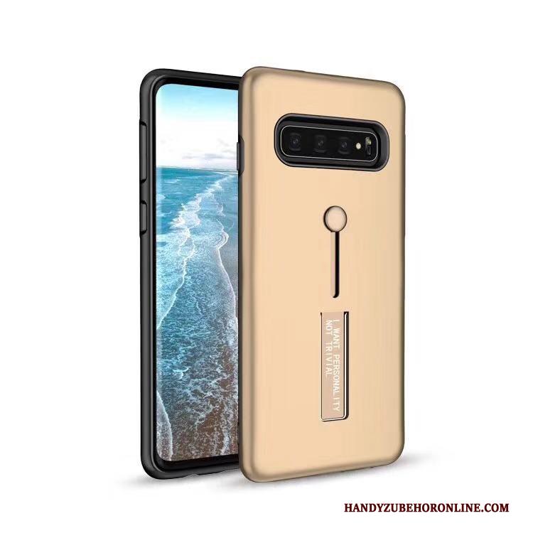 Samsung Galaxy S10 Rood Hoes Hoesje Telefoon Ondersteuning Ring Ster Bescherming