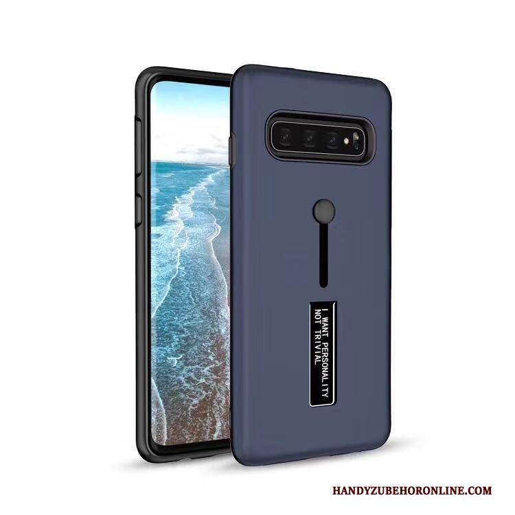 Samsung Galaxy S10 Rood Hoes Hoesje Telefoon Ondersteuning Ring Ster Bescherming