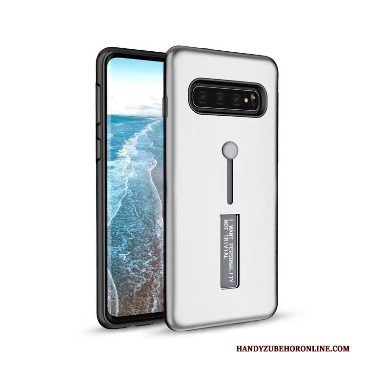 Samsung Galaxy S10 Rood Hoes Hoesje Telefoon Ondersteuning Ring Ster Bescherming