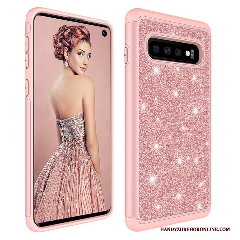 Samsung Galaxy S10+ Roze Leer All Inclusive Siliconen Hard Hoesje Telefoon