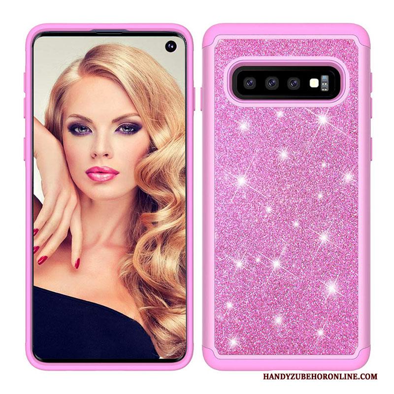 Samsung Galaxy S10+ Roze Leer All Inclusive Siliconen Hard Hoesje Telefoon