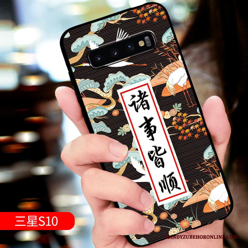 Samsung Galaxy S10 Scheppend Net Red Hoesje Pas Zacht Wit Telefoon