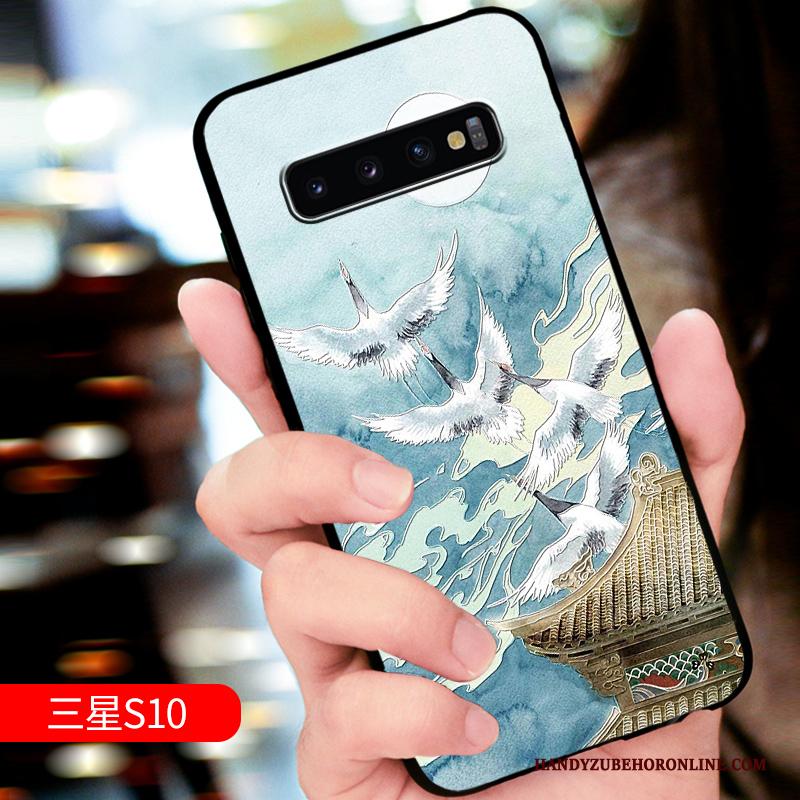 Samsung Galaxy S10 Scheppend Net Red Hoesje Pas Zacht Wit Telefoon