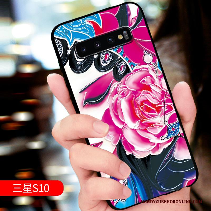 Samsung Galaxy S10 Scheppend Net Red Hoesje Pas Zacht Wit Telefoon