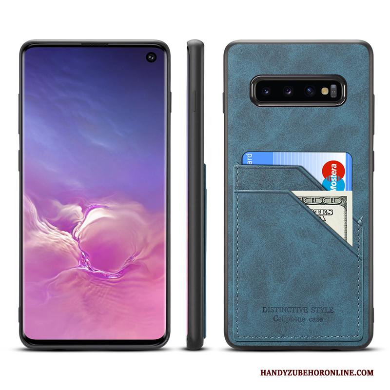 Samsung Galaxy S10 Siliconen Echt Leer Hoesje Bescherming Groen Ster All Inclusive