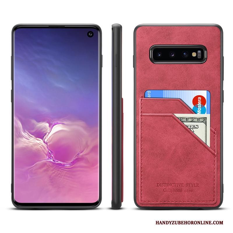 Samsung Galaxy S10 Siliconen Echt Leer Hoesje Bescherming Groen Ster All Inclusive