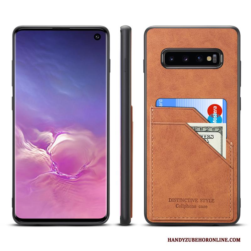 Samsung Galaxy S10 Siliconen Echt Leer Hoesje Bescherming Groen Ster All Inclusive