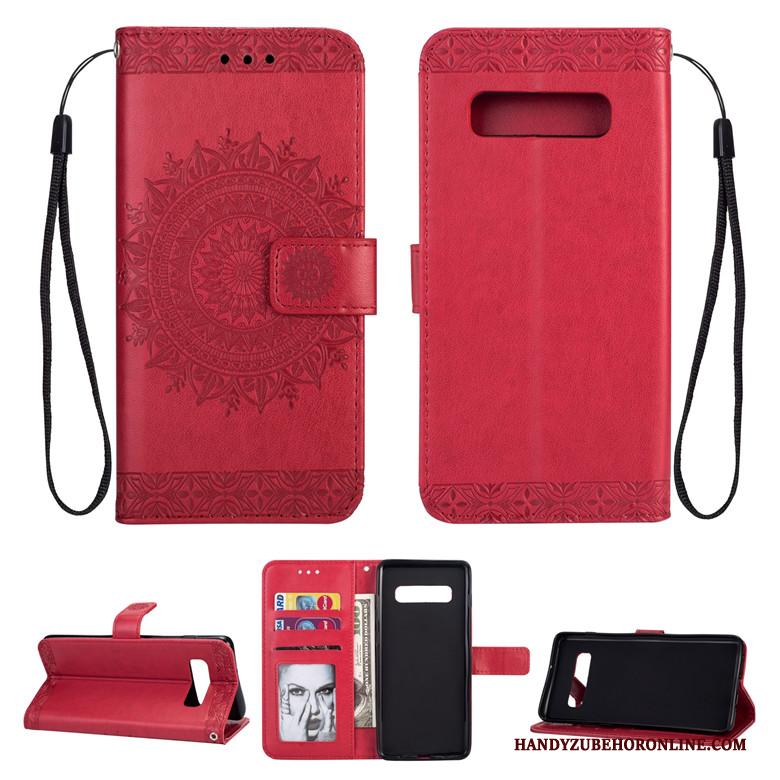 Samsung Galaxy S10+ Zacht Hoesje Leren Etui Clamshell Ster Anti-fall Siliconen