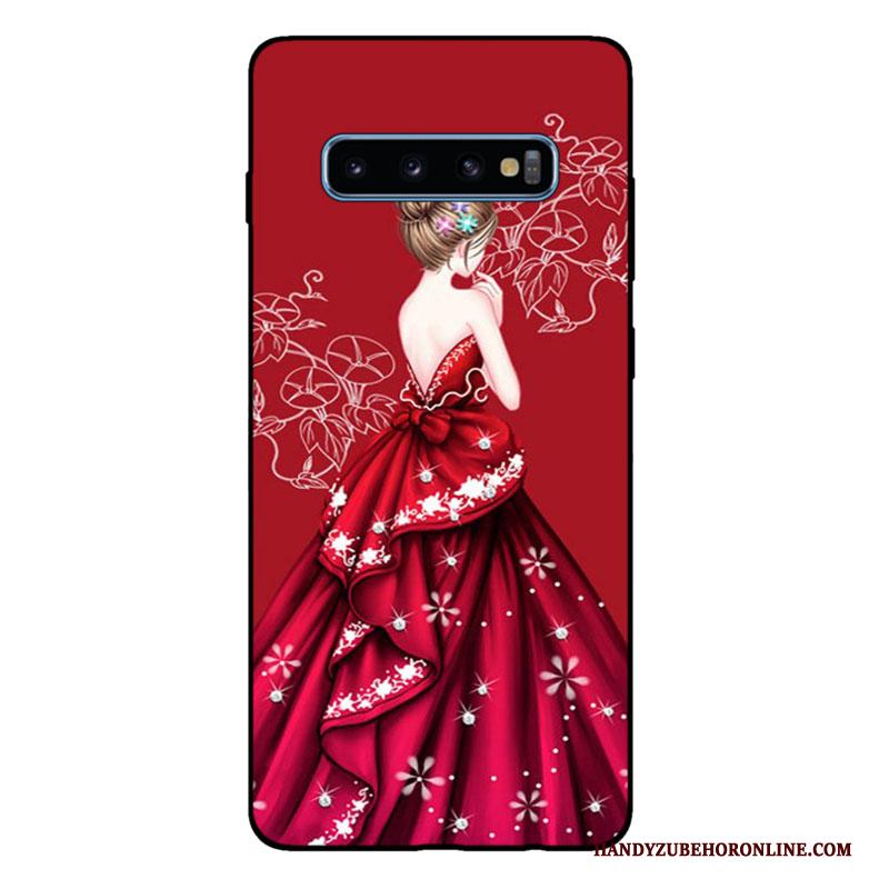 Samsung Galaxy S10+ Zacht Hoesje Telefoon Siliconen All Inclusive Mode Rood Ster