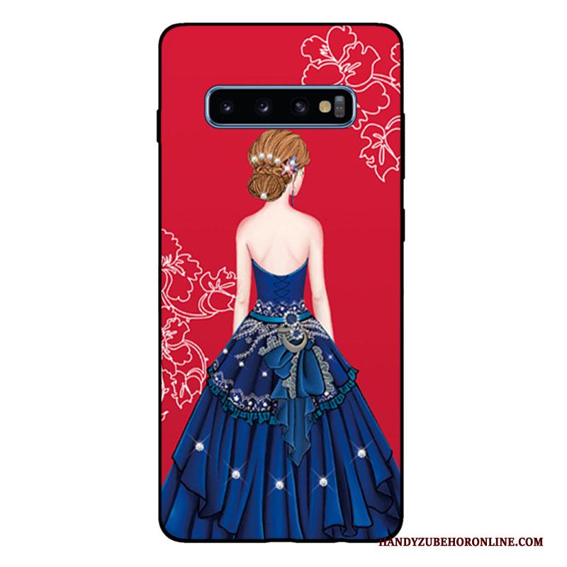 Samsung Galaxy S10+ Zacht Hoesje Telefoon Siliconen All Inclusive Mode Rood Ster