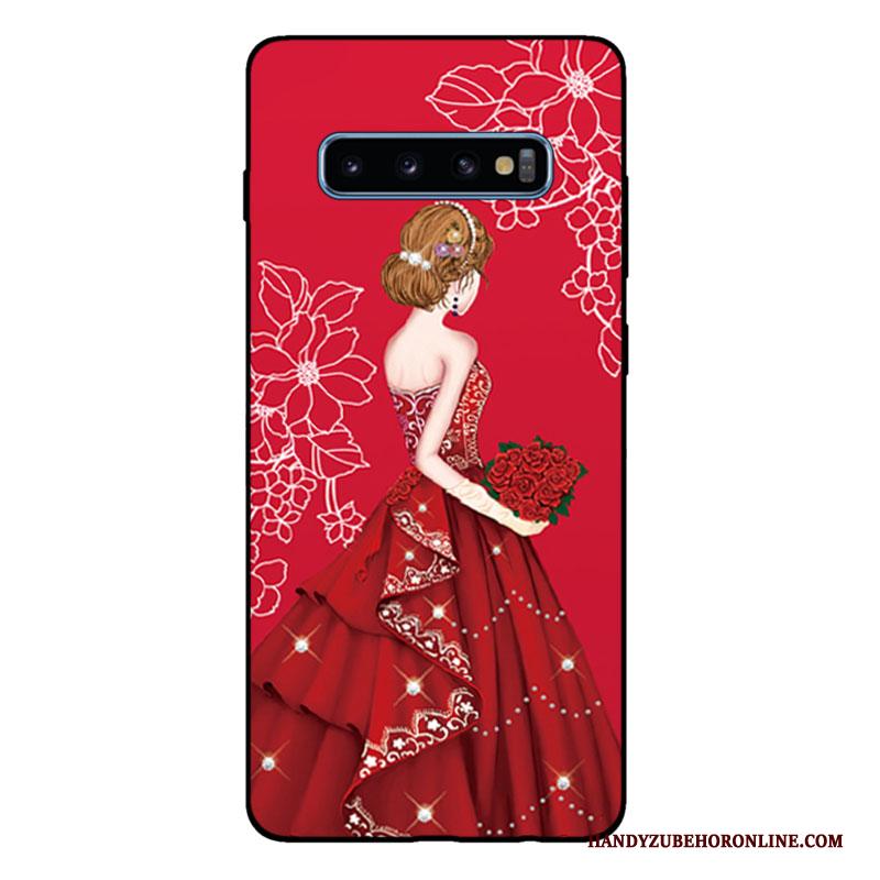 Samsung Galaxy S10+ Zacht Hoesje Telefoon Siliconen All Inclusive Mode Rood Ster