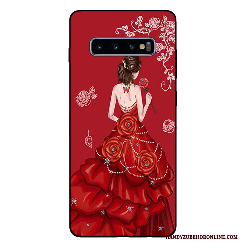 Samsung Galaxy S10+ Zacht Hoesje Telefoon Siliconen All Inclusive Mode Rood Ster