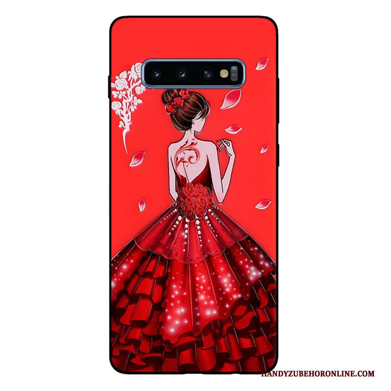 Samsung Galaxy S10+ Zacht Hoesje Telefoon Siliconen All Inclusive Mode Rood Ster