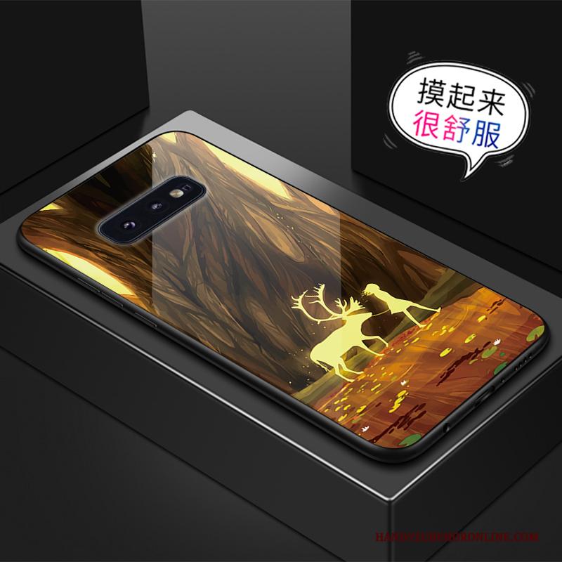 Samsung Galaxy S10e Anti-fall Glas Ster Geel Hoesje Telefoon Scheppend