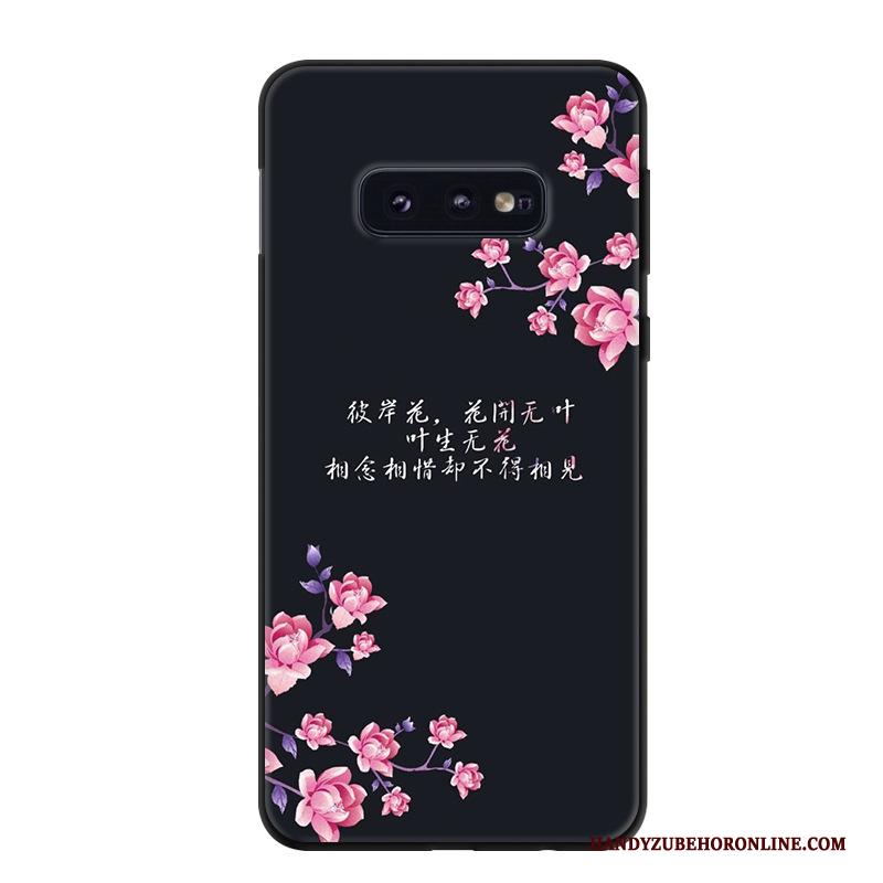 Samsung Galaxy S10e Bescherming Kunst Blauw Spotprent Hoesje Telefoon Trend Ster