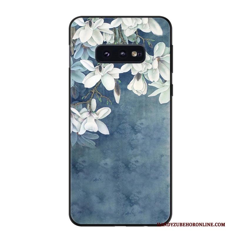 Samsung Galaxy S10e Bescherming Kunst Blauw Spotprent Hoesje Telefoon Trend Ster