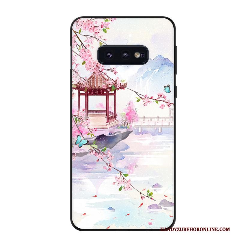 Samsung Galaxy S10e Bescherming Kunst Blauw Spotprent Hoesje Telefoon Trend Ster