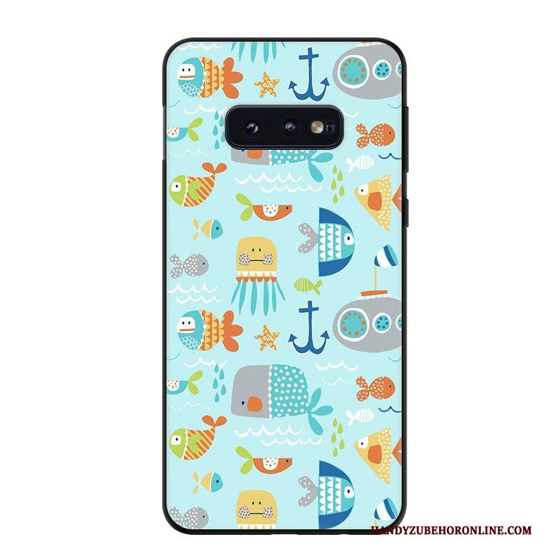 Samsung Galaxy S10e Bescherming Kunst Blauw Spotprent Hoesje Telefoon Trend Ster