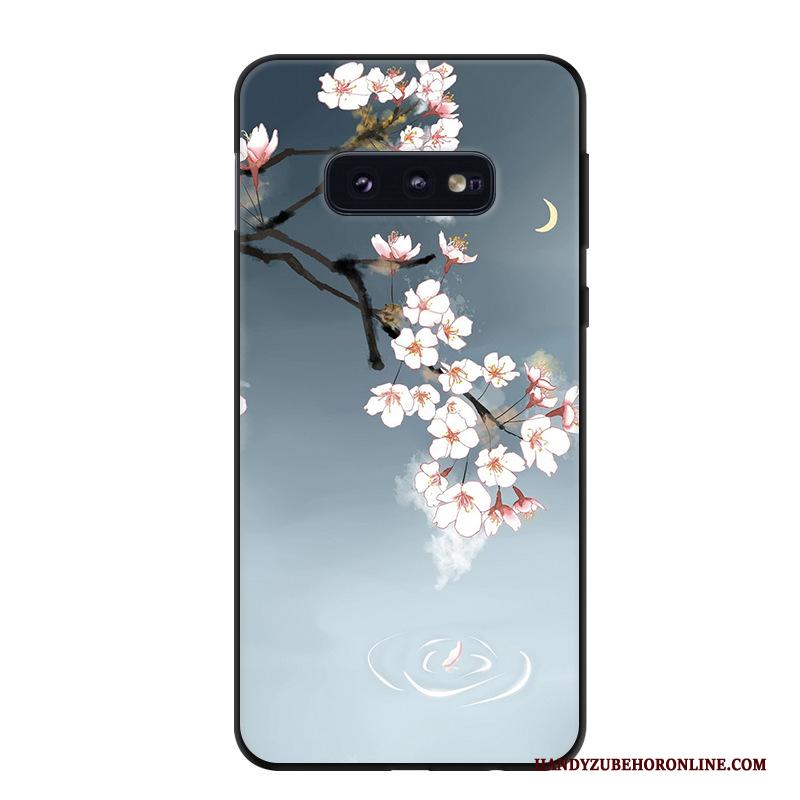 Samsung Galaxy S10e Bescherming Kunst Blauw Spotprent Hoesje Telefoon Trend Ster