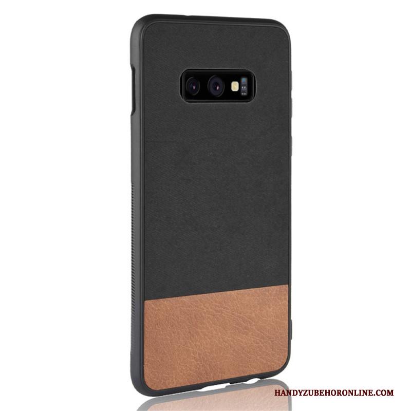 Samsung Galaxy S10e Denim Gemengde Kleuren All Inclusive Hoesje Telefoon Grijs Hard Leer