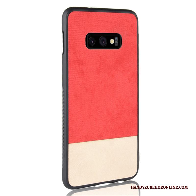 Samsung Galaxy S10e Denim Gemengde Kleuren All Inclusive Hoesje Telefoon Grijs Hard Leer