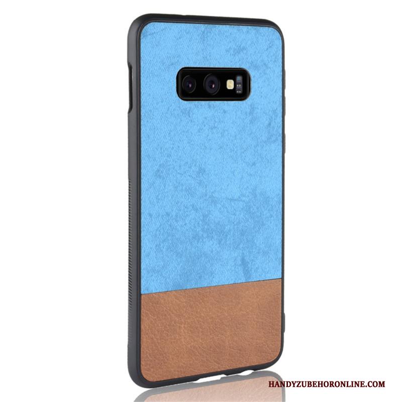 Samsung Galaxy S10e Denim Gemengde Kleuren All Inclusive Hoesje Telefoon Grijs Hard Leer