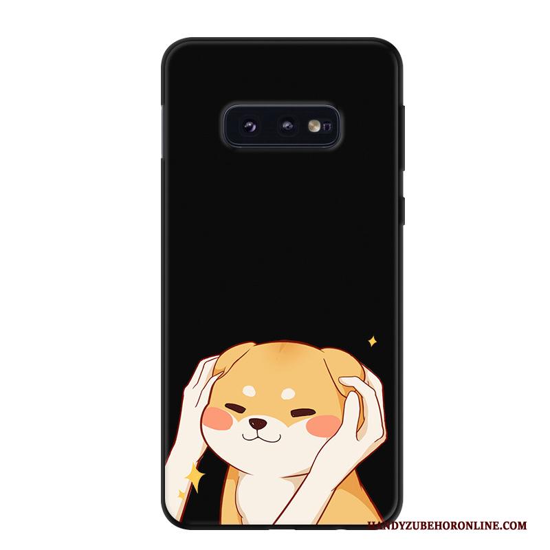 Samsung Galaxy S10e Eenvoudige Zwart Trend Spotprent Hoes Hoesje Telefoon Bescherming