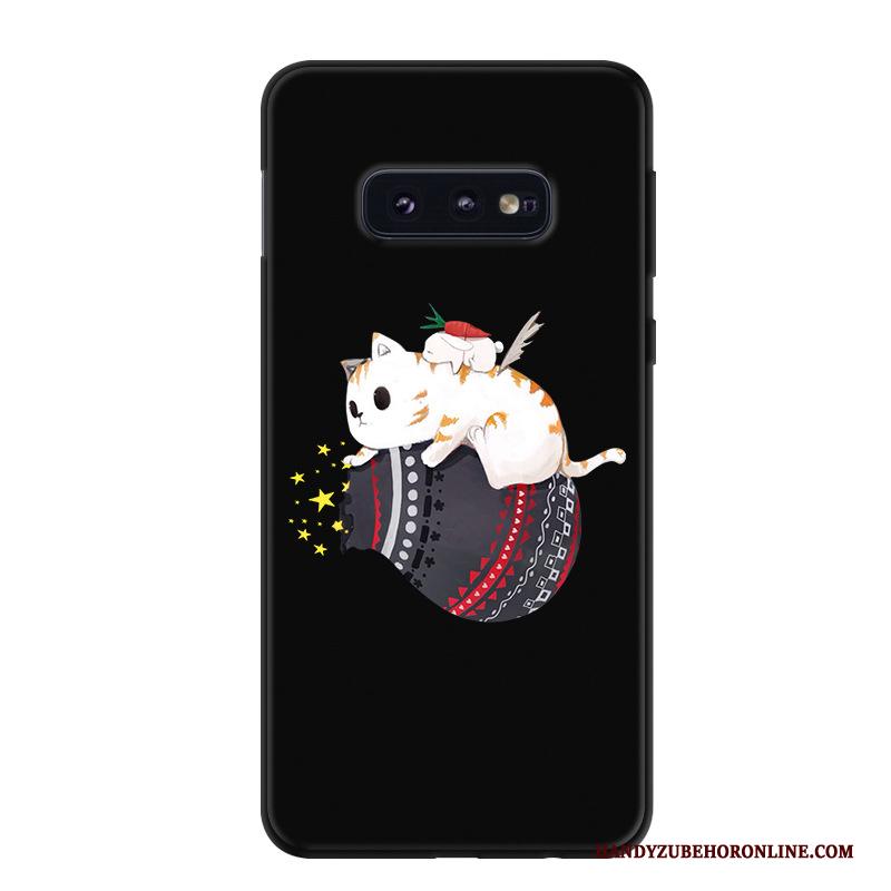 Samsung Galaxy S10e Eenvoudige Zwart Trend Spotprent Hoes Hoesje Telefoon Bescherming