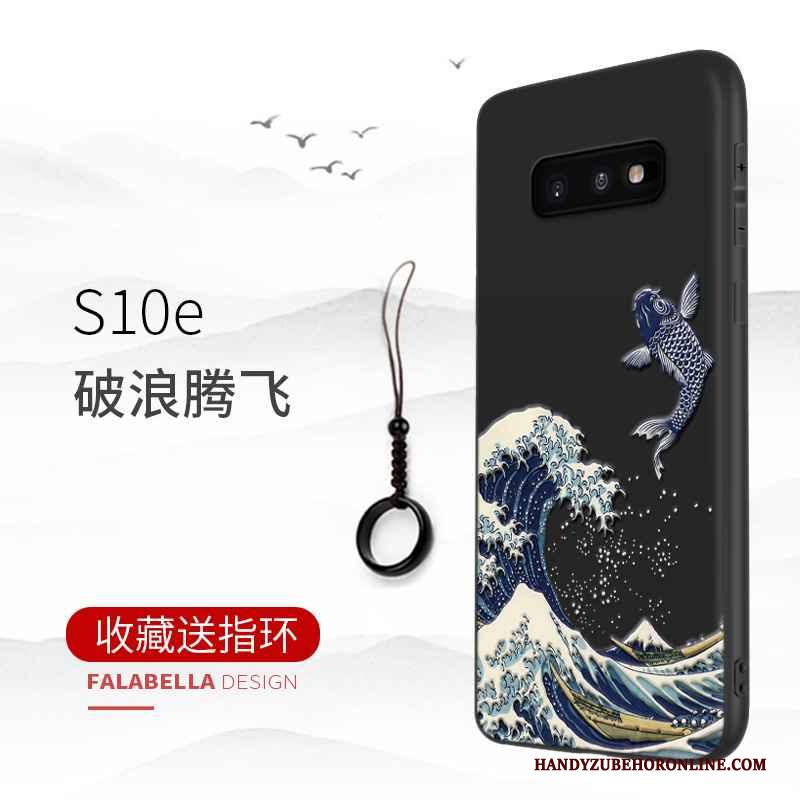 Samsung Galaxy S10e Hoes Anti-fall Ster Hoesje Telefoon Eenvoudige Zwart Bescherming