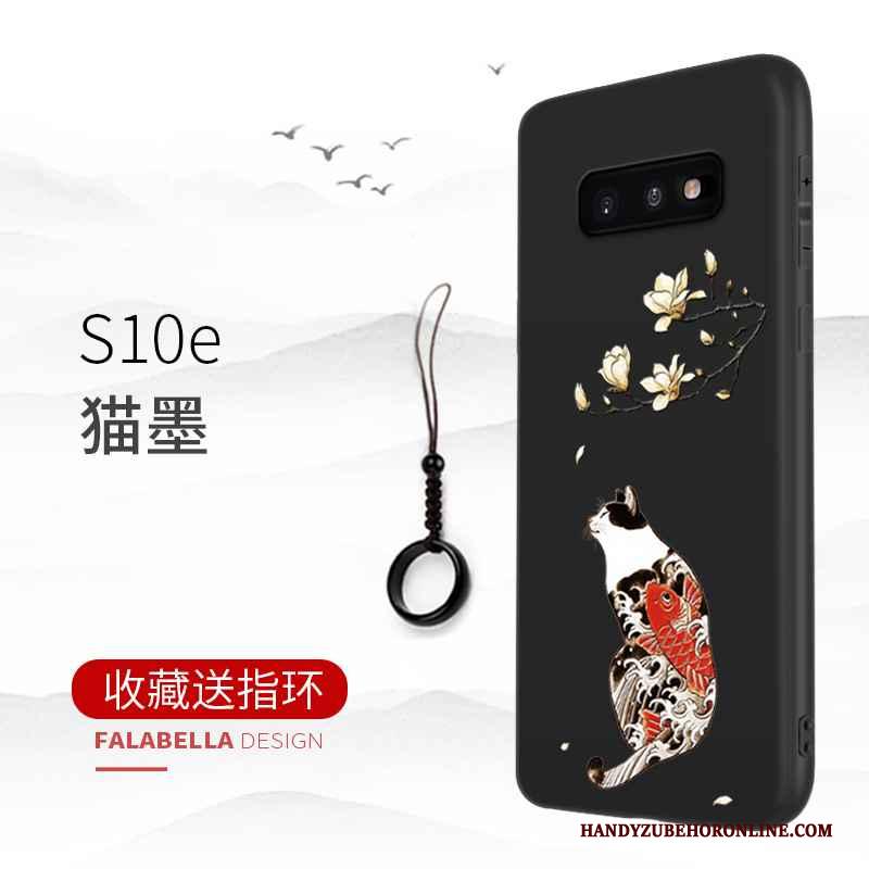 Samsung Galaxy S10e Hoes Anti-fall Ster Hoesje Telefoon Eenvoudige Zwart Bescherming